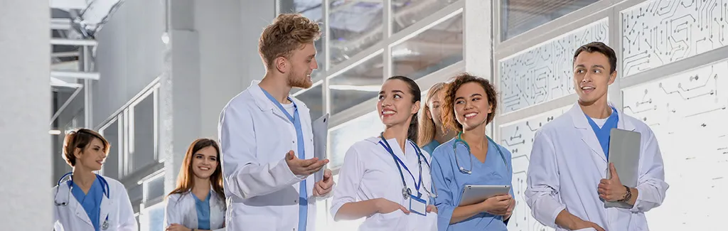A group of healthcare workers at a healthcare facility.